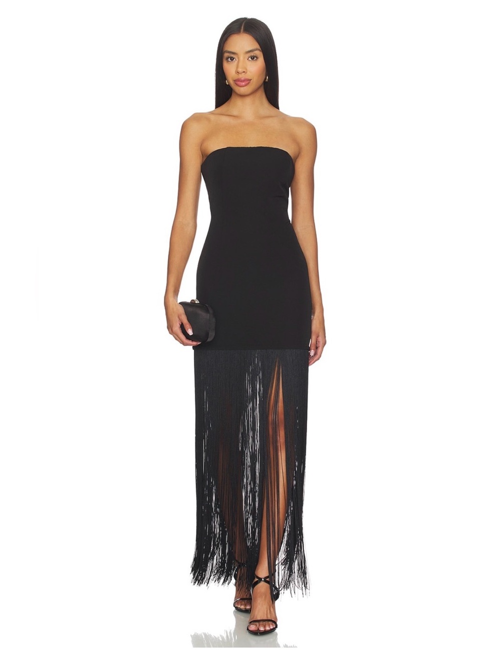 Marissa Fringe Dress in Black